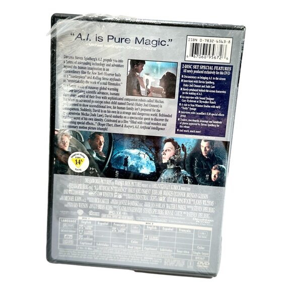 AI Artificial Intelligence DVD 2 Disc Special Ed Sealed Spielberg Jude Law New - Picture 2 of 3